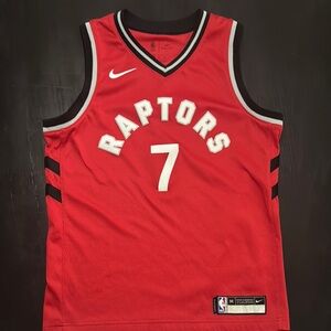 Nike Red and White Raptors Game Jersey